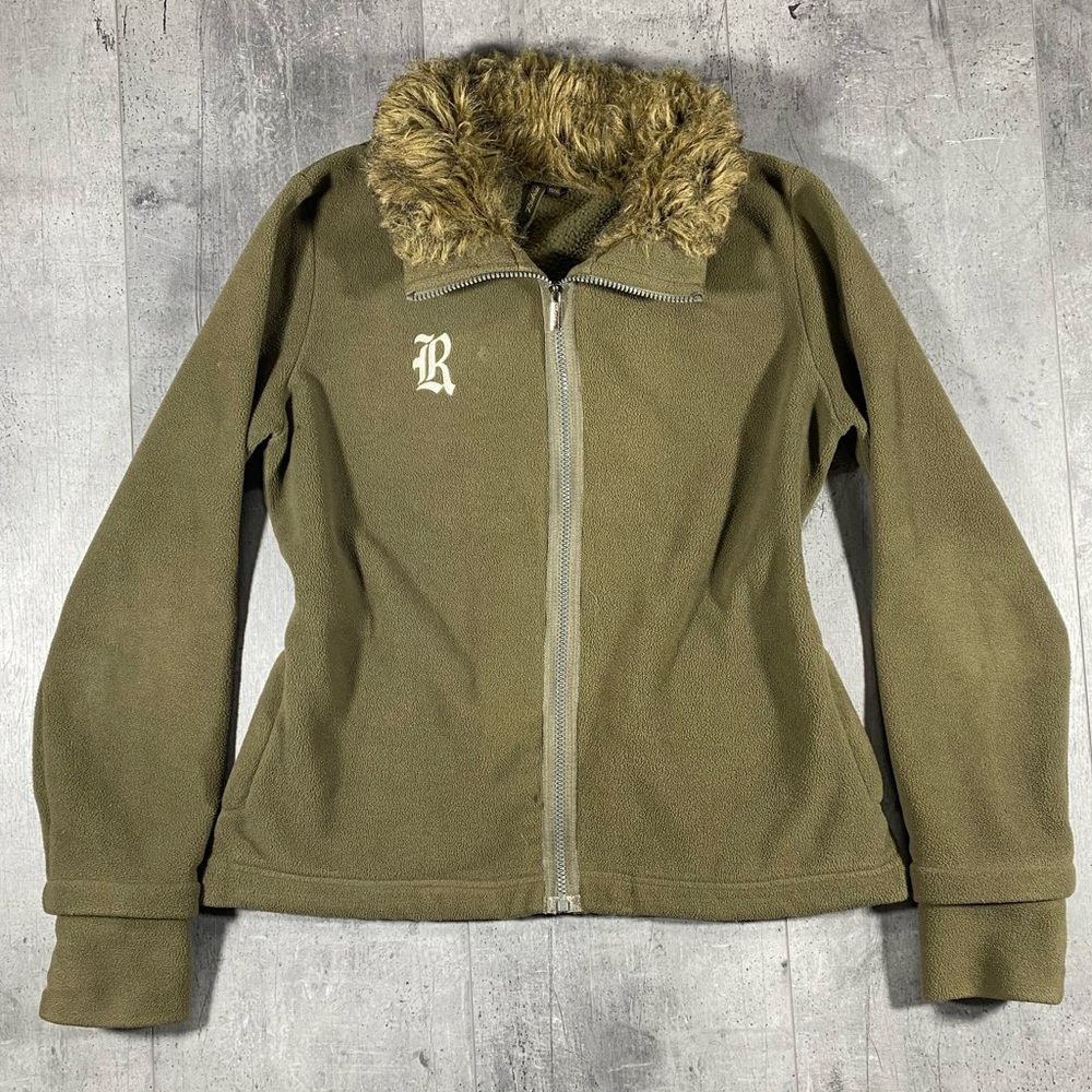 Y2k Radical Fleece Jumper with Fur Collar